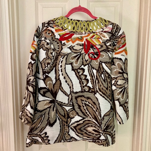 Chico’s Odina Brushed Kat Floral Jacket, Chico’s size 3. - Picture 2 of 7